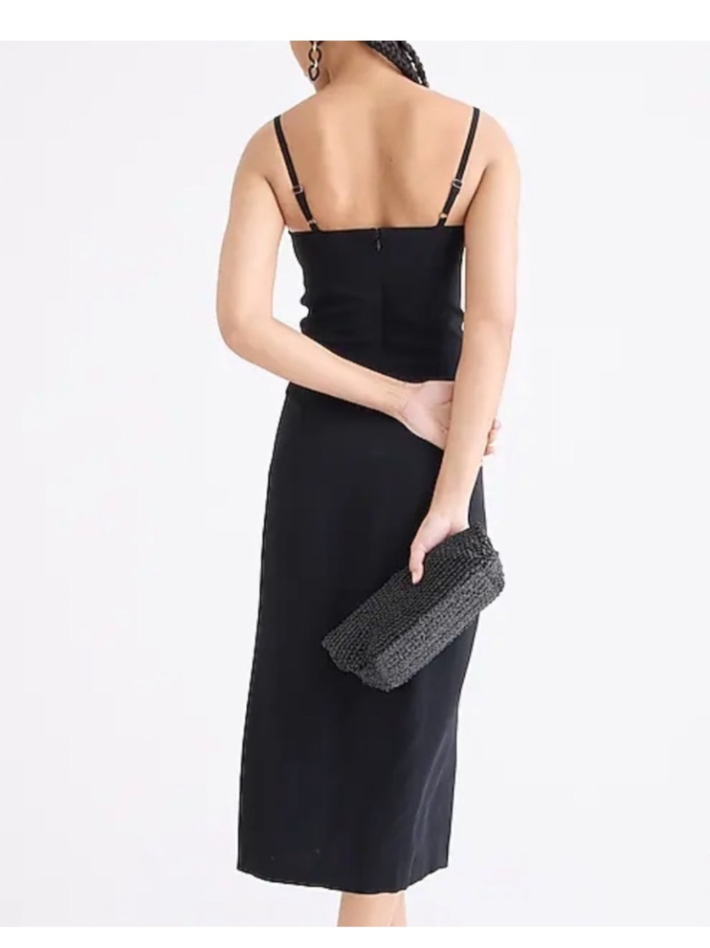 J. Crew ~ Classic Black Spaghetti Strap Midi Dress
